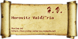 Horovitz Valéria névjegykártya